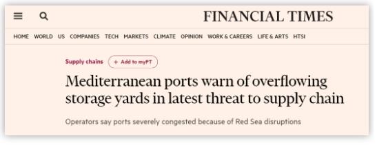 注意！马士基提醒这些港口很堵(地中海西部的集装箱港口已接近满负荷运转)