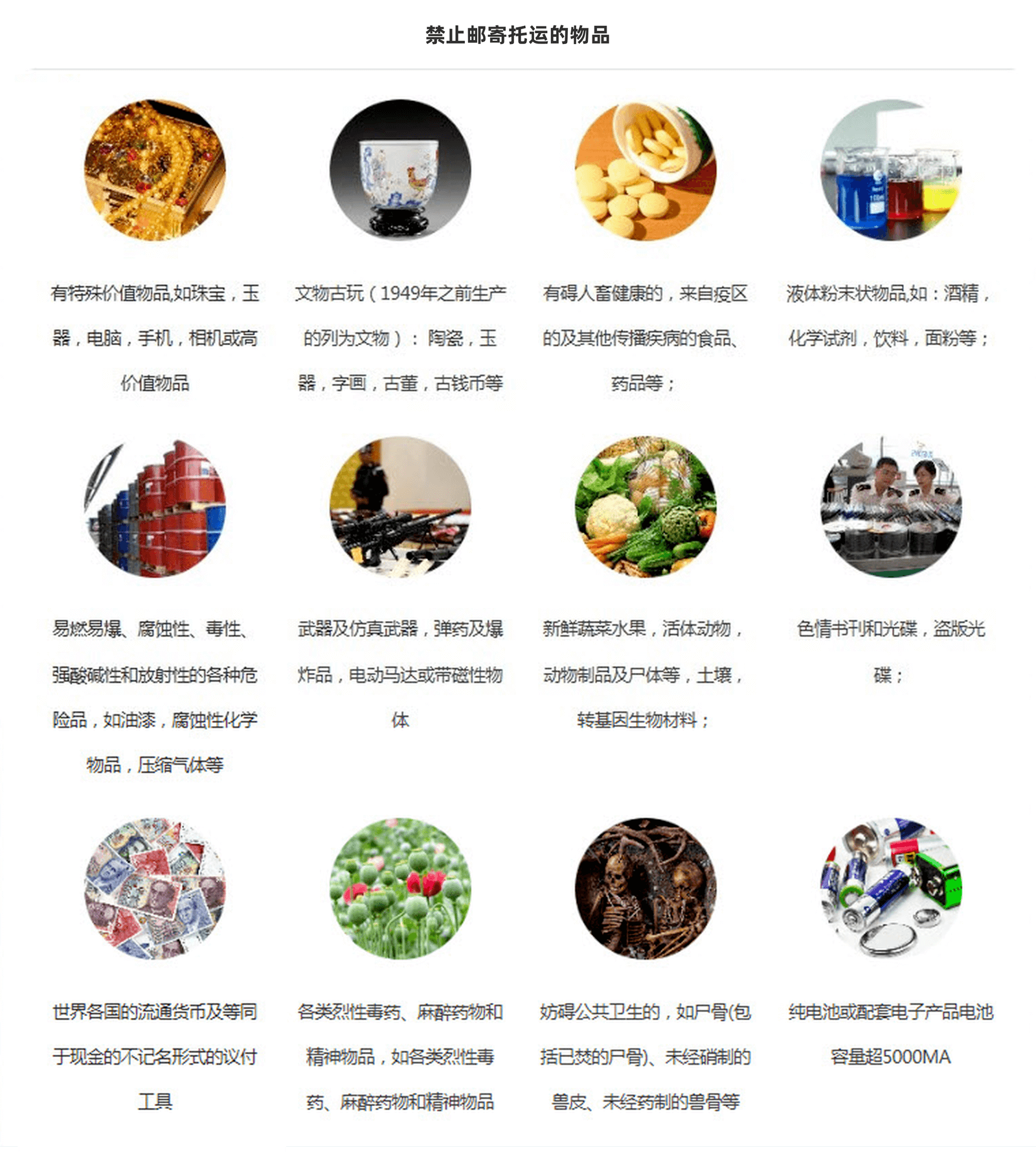 违禁品明细，中国禁违禁品，明细指南运物品